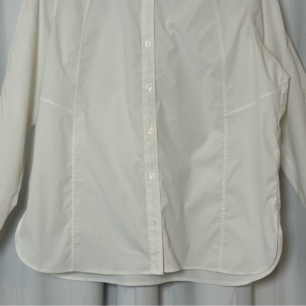 Athleta A-Frame Poplin Button Down UPF Shirt Women’s Large White - Picture 6 of 13